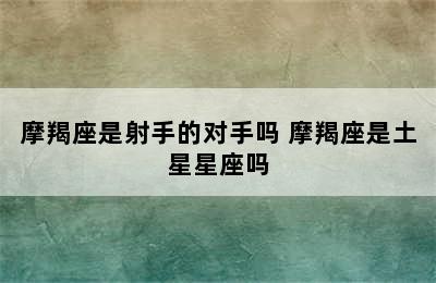 摩羯座是射手的对手吗 摩羯座是土星星座吗